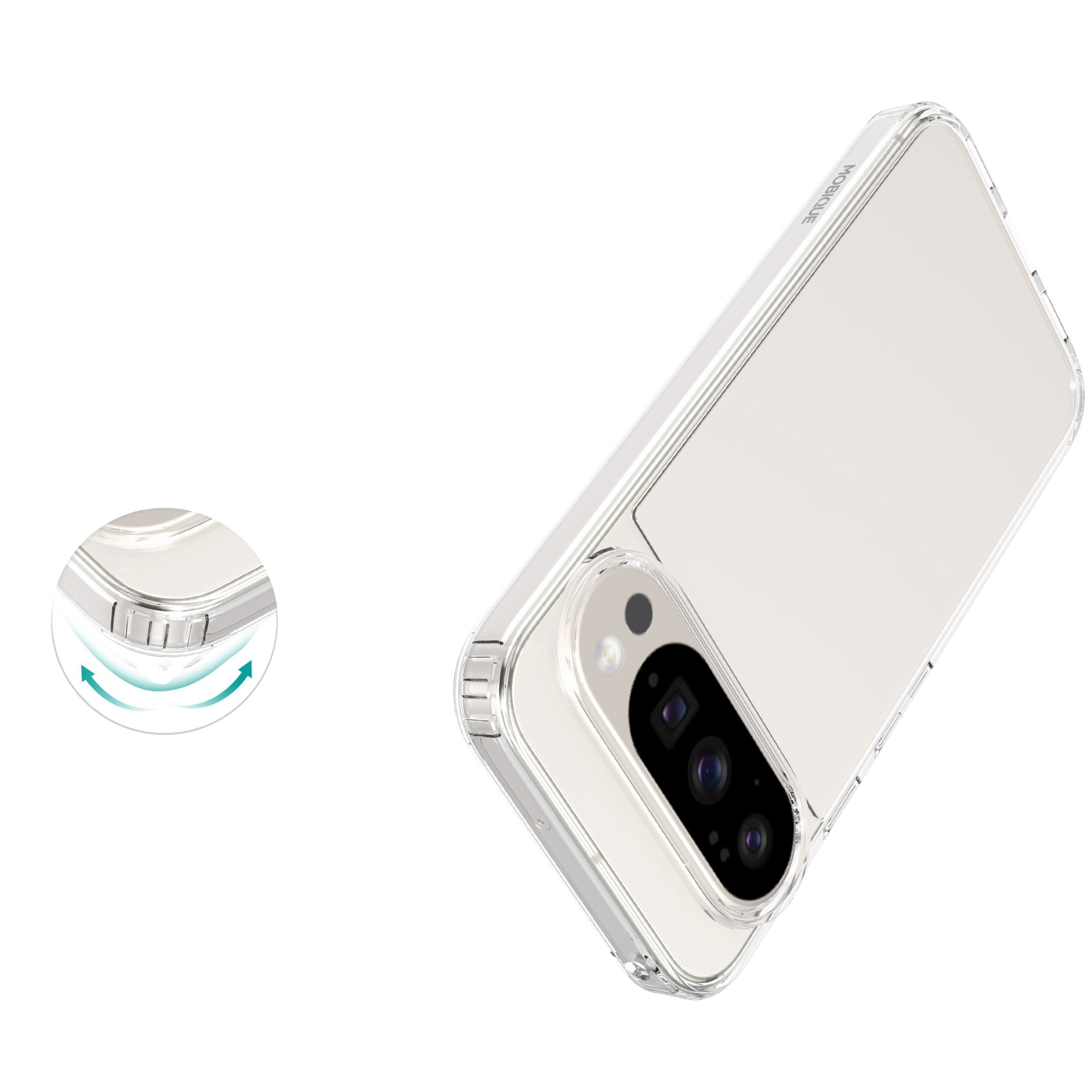 Funda híbrida para Google Pixel 10 Pro XL Transparente