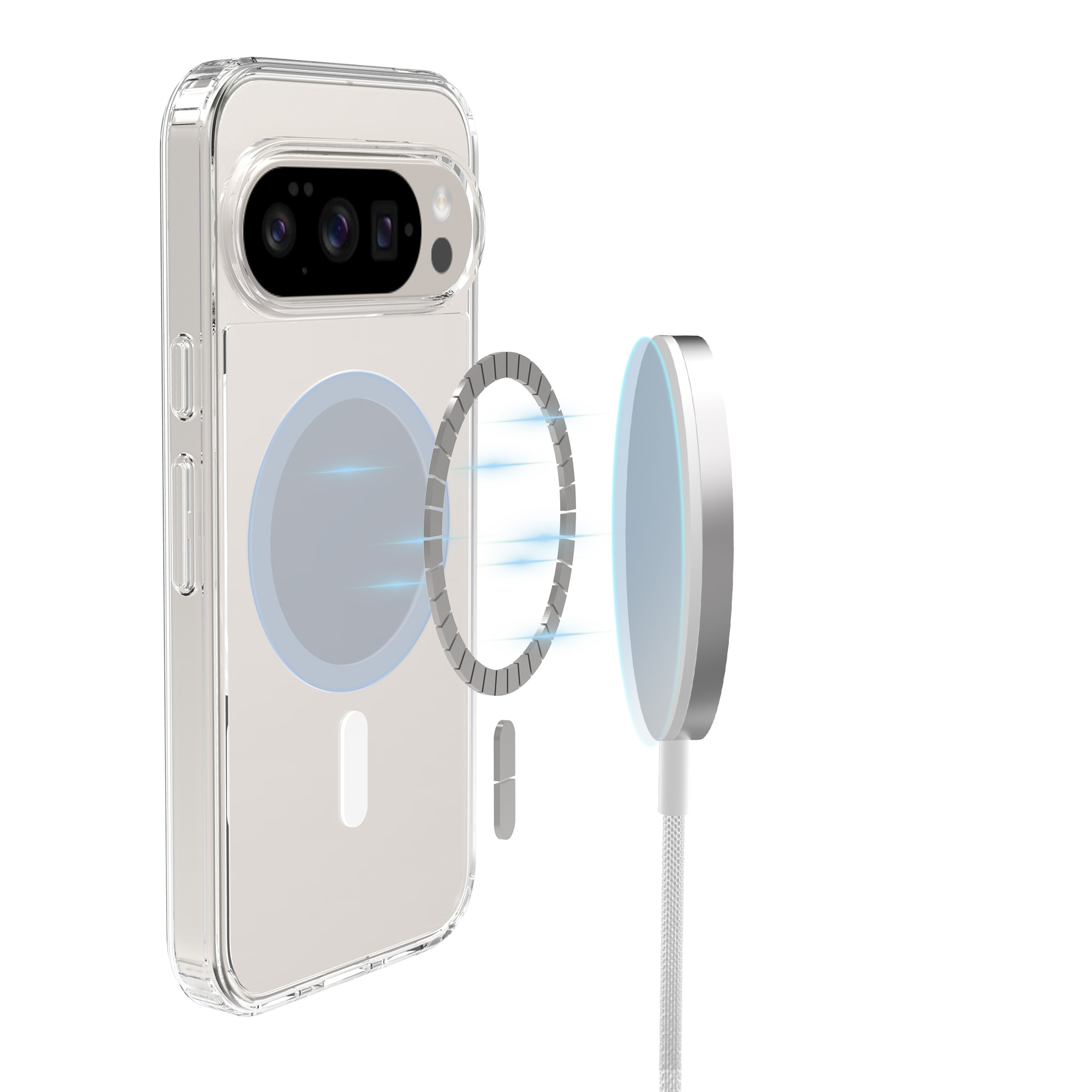 Funda híbrida MagSafe Google Pixel 10 Pro Transparente