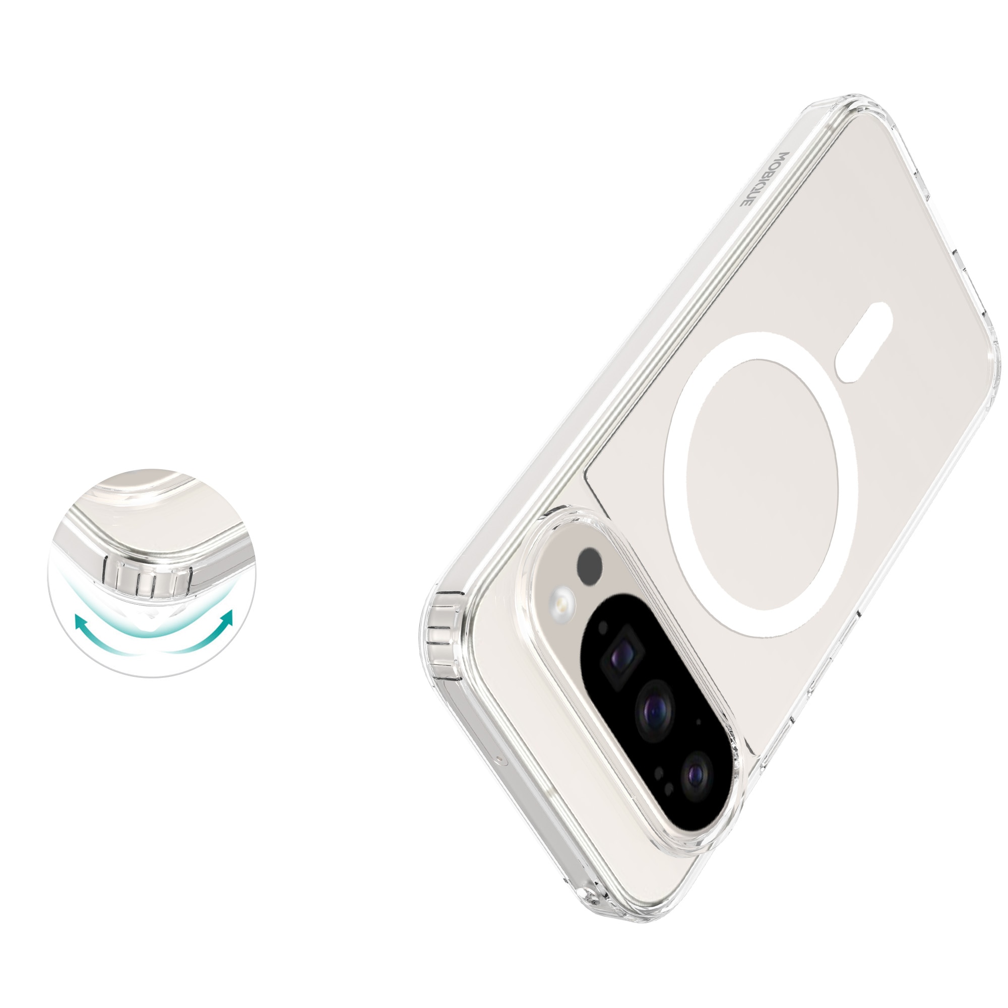 Funda híbrida MagSafe Google Pixel 10 Pro Transparente