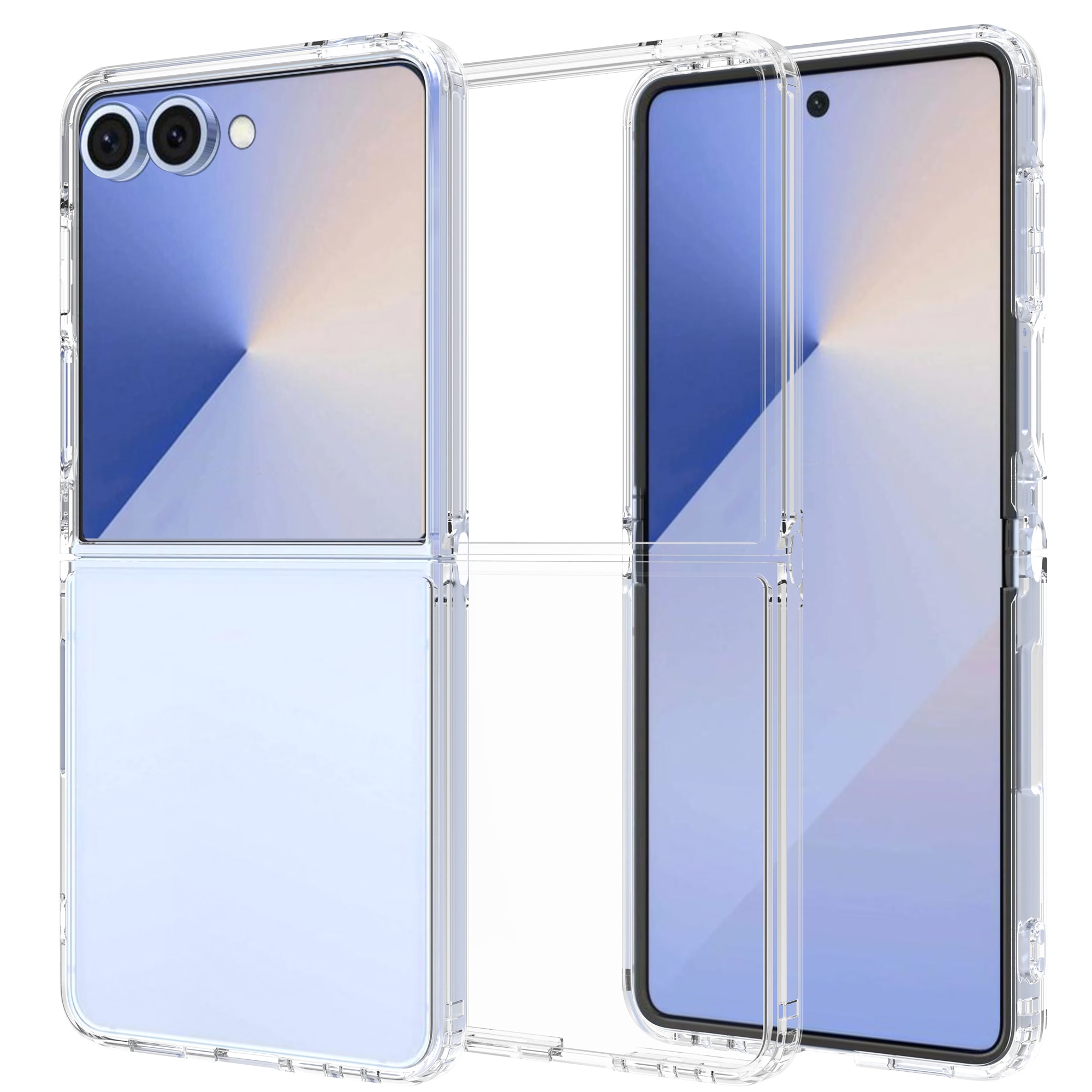 Funda híbrida para Samsung Galaxy Z Flip 7, transparente