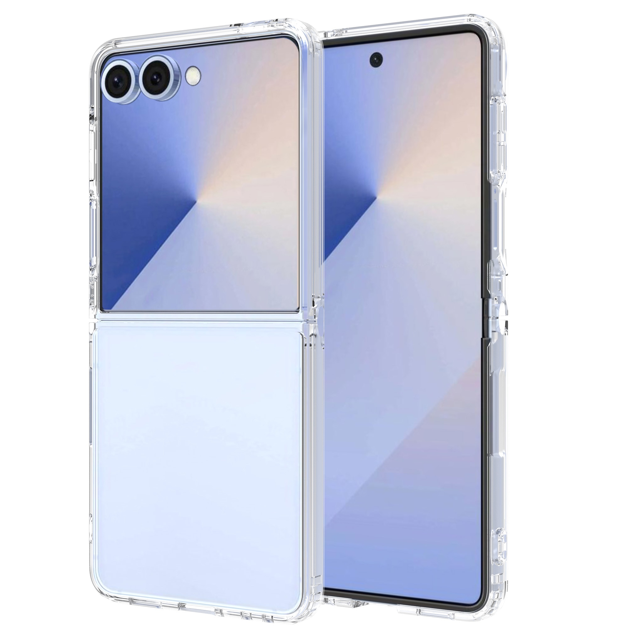 Funda híbrida para Samsung Galaxy Z Flip 7, transparente