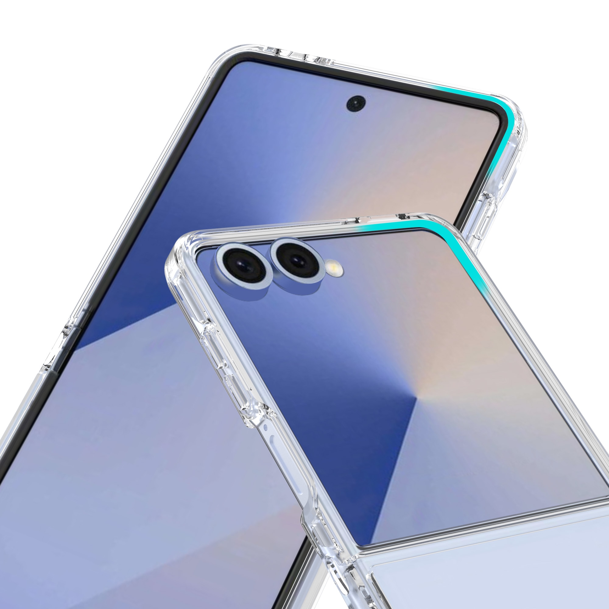 Funda híbrida para Samsung Galaxy Z Flip 7, transparente