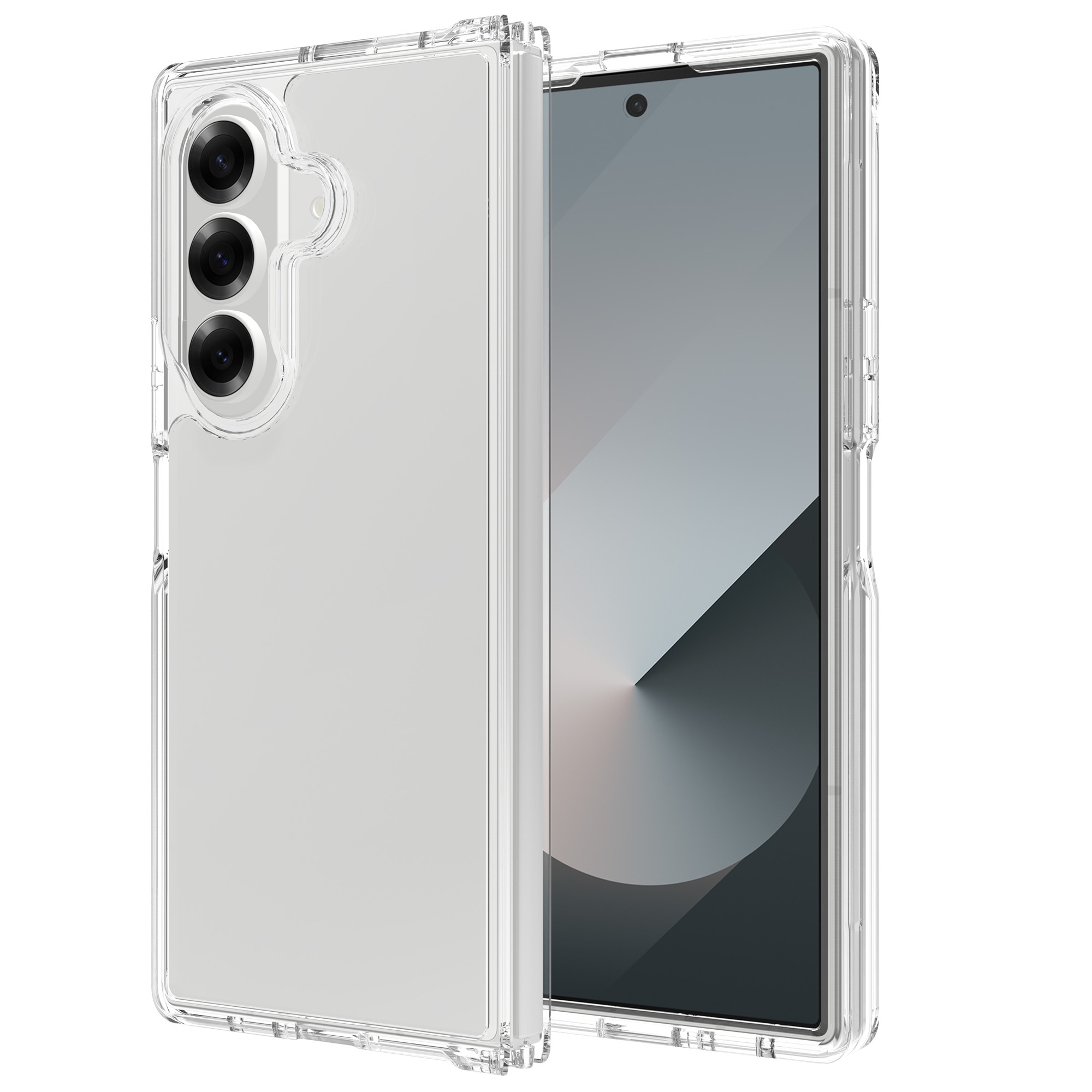 Funda híbrida para Samsung Galaxy Z Fold 7, transparente