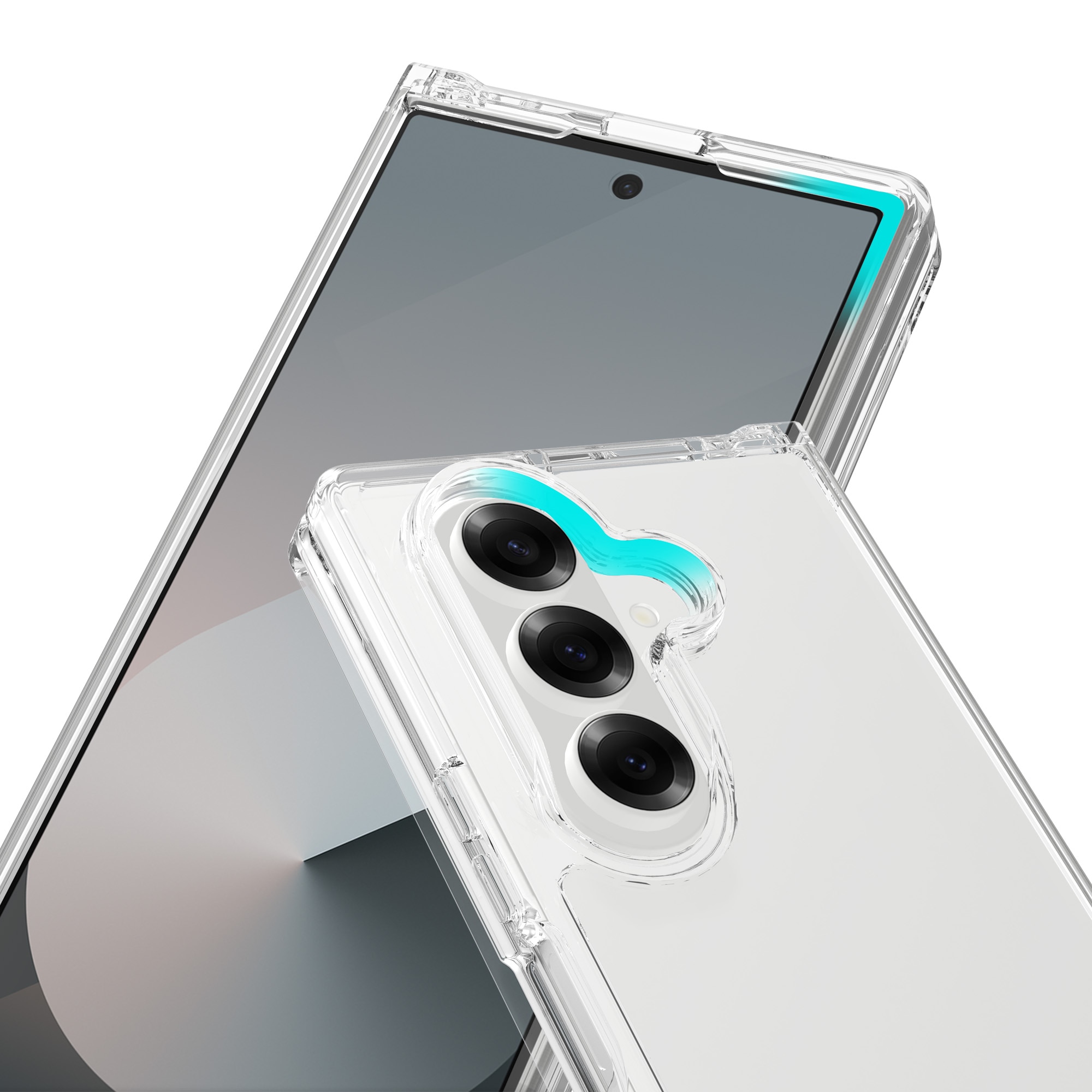 Funda híbrida para Samsung Galaxy Z Fold 7, transparente