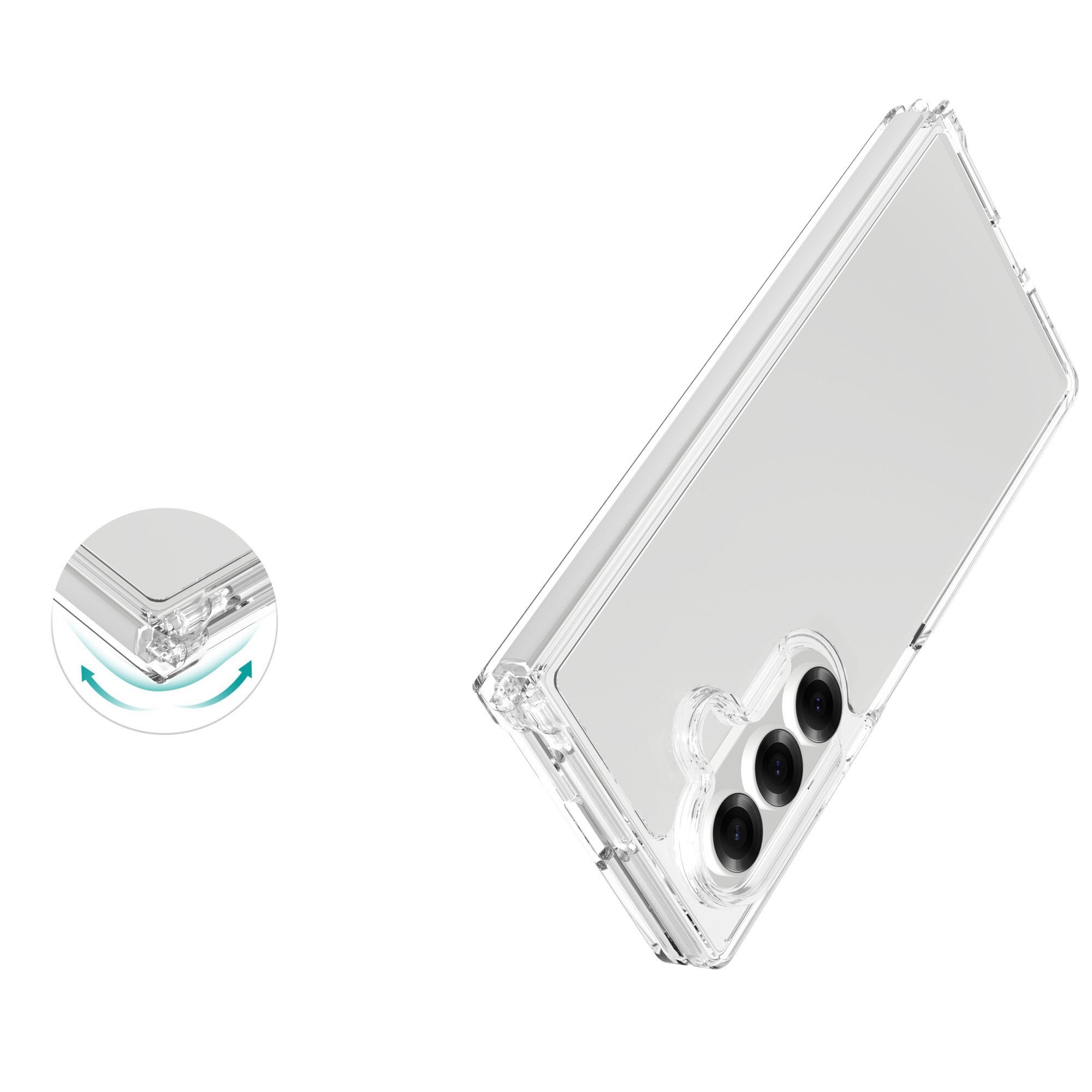 Funda híbrida para Samsung Galaxy Z Fold 7, transparente