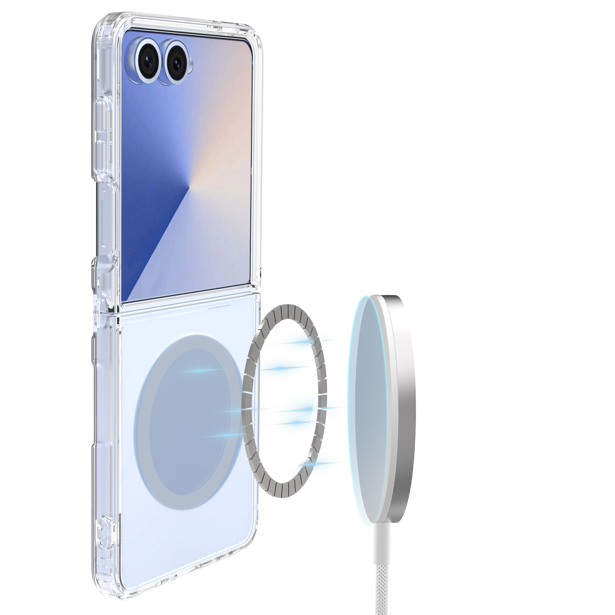 Funda híbrida MagSafe Samsung Galaxy Z Flip 7 Transparente