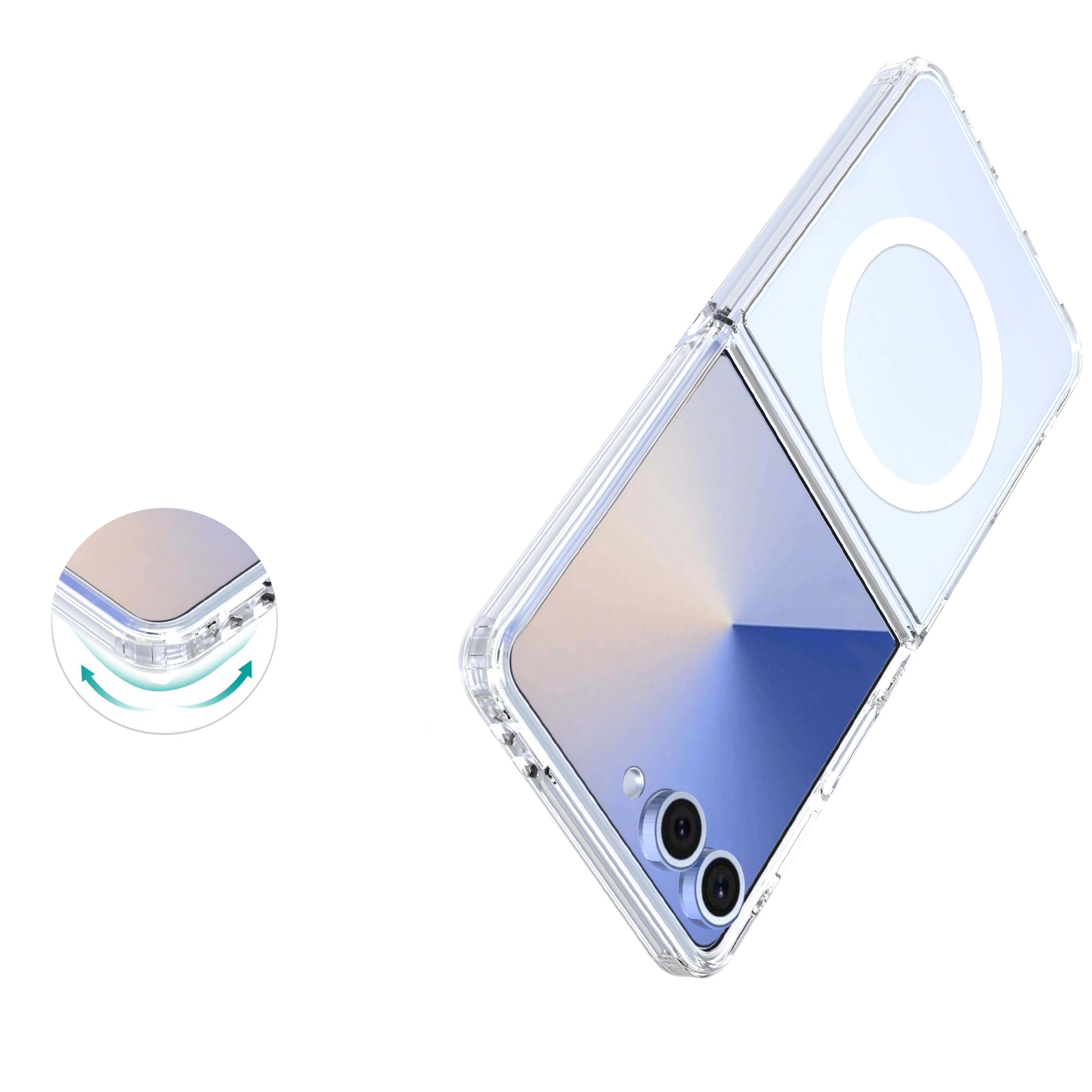 Funda híbrida MagSafe Samsung Galaxy Z Flip 7 Transparente