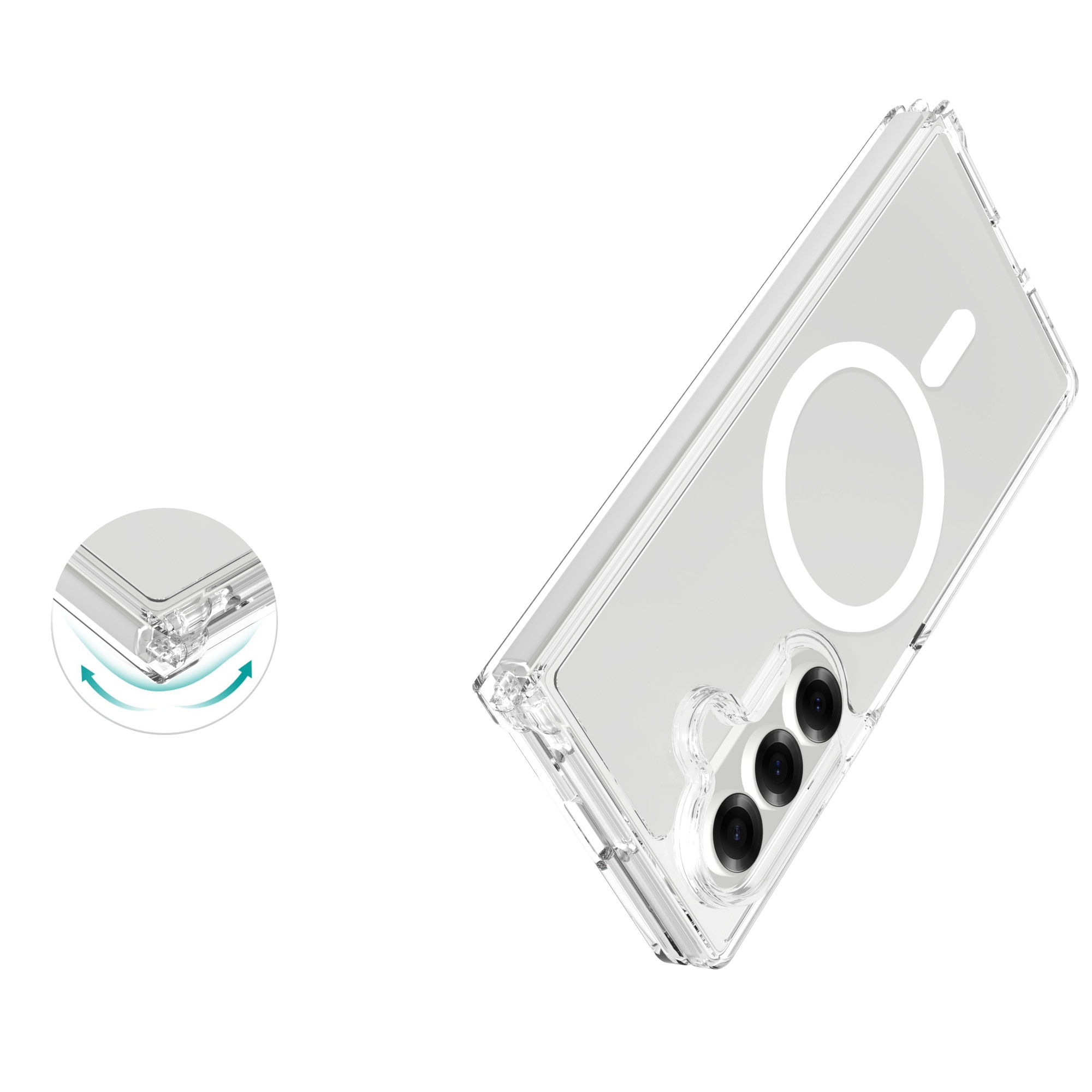 Funda híbrida MagSafe Samsung Galaxy Z Fold 7 Transparente