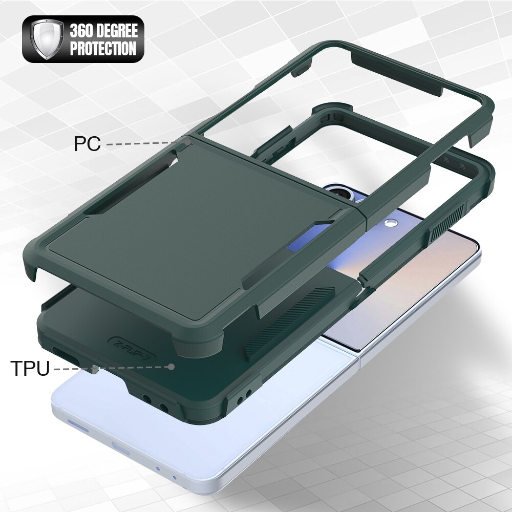 Funda híbrida Off-road Samsung Galaxy Z Flip 7, Verde