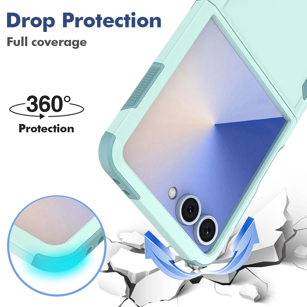 Funda híbrida Off-road Samsung Galaxy Z Flip 7, Verde menta