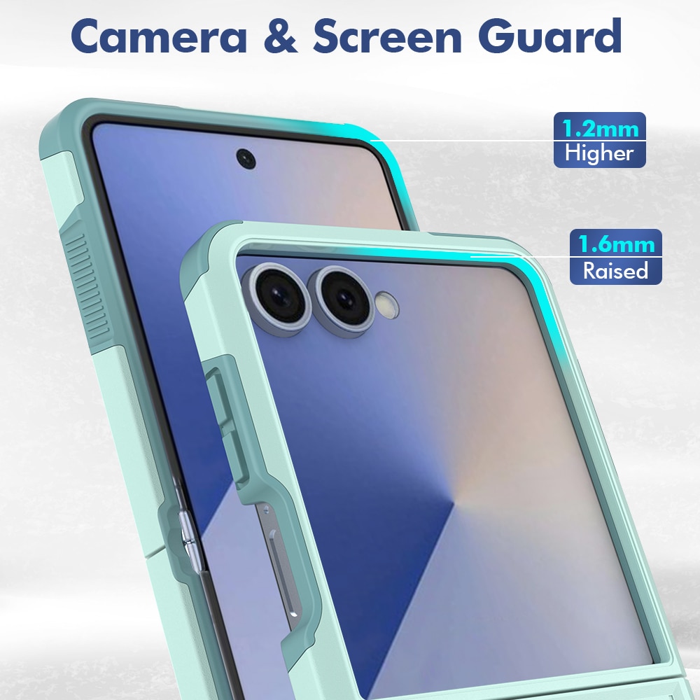 Funda híbrida Off-road Samsung Galaxy Z Flip 7, Verde menta