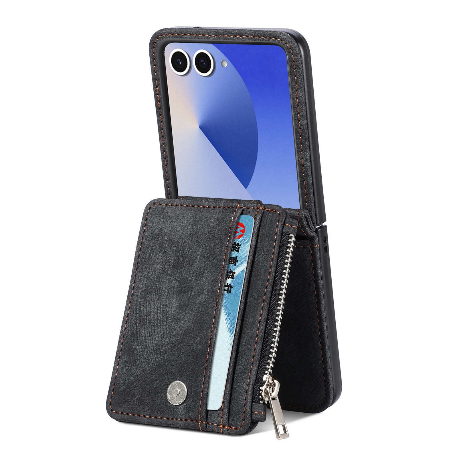 Funda cartera Zipper Multi-Slot Samsung Galaxy Z Flip 7, Negro