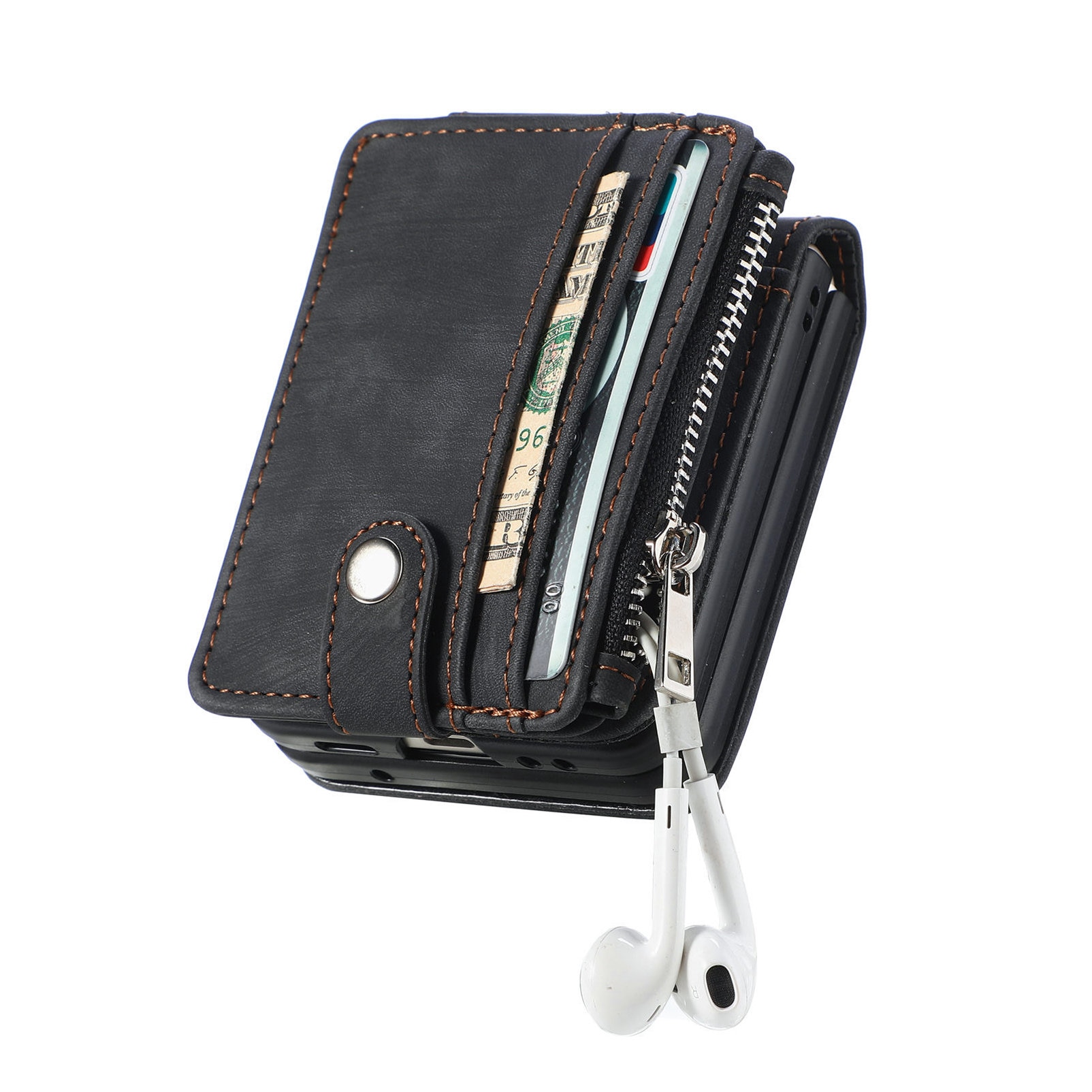 Funda cartera Zipper Multi-Slot Samsung Galaxy Z Flip 7, Negro