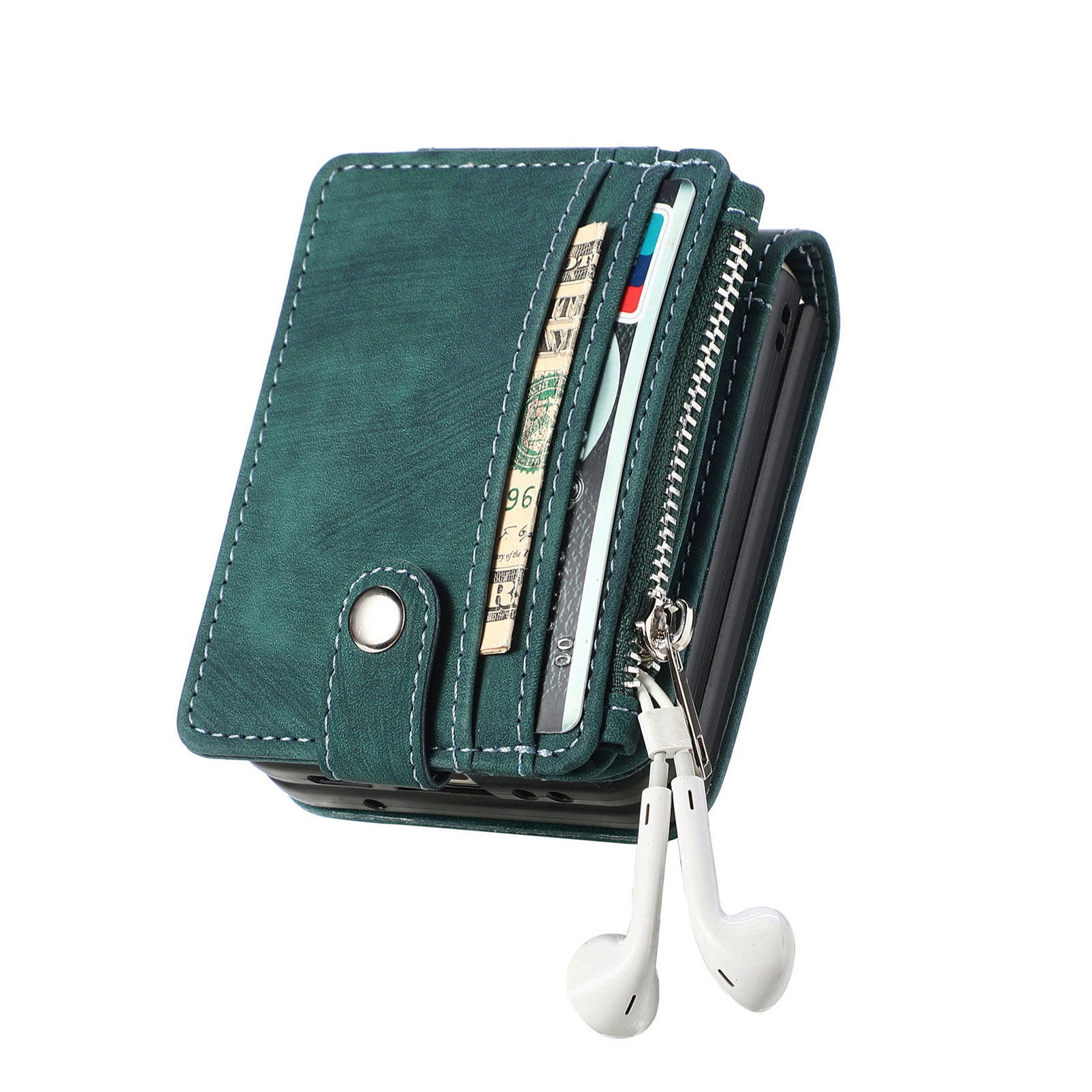 Funda cartera Zipper Multi-Slot Samsung Galaxy Z Flip 7, Verde