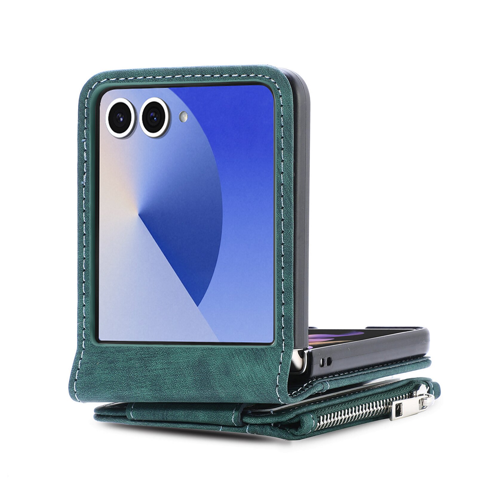 Funda cartera Zipper Multi-Slot Samsung Galaxy Z Flip 7, Verde