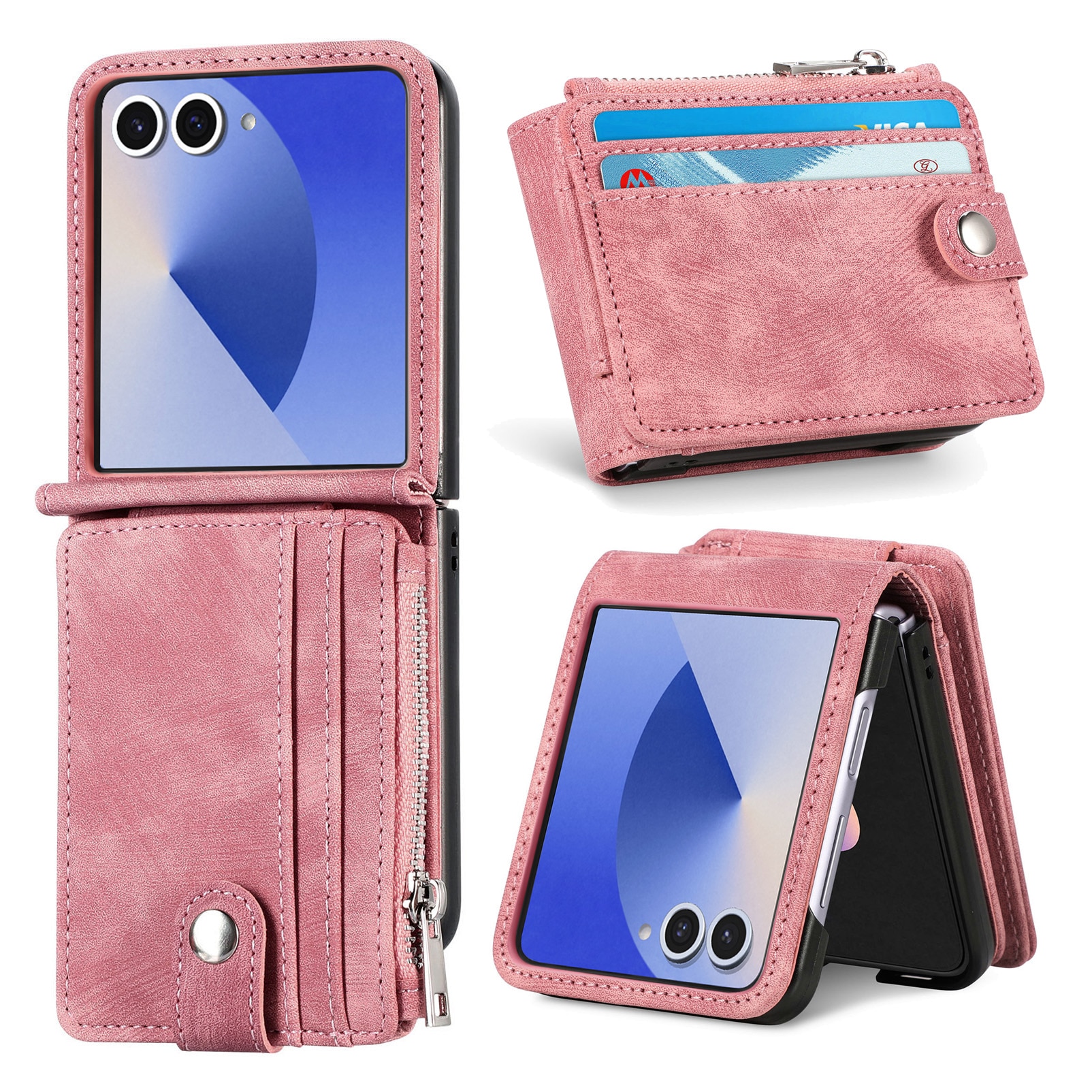 Funda cartera Zipper Multi-Slot Samsung Galaxy Z Flip 7, Rosa