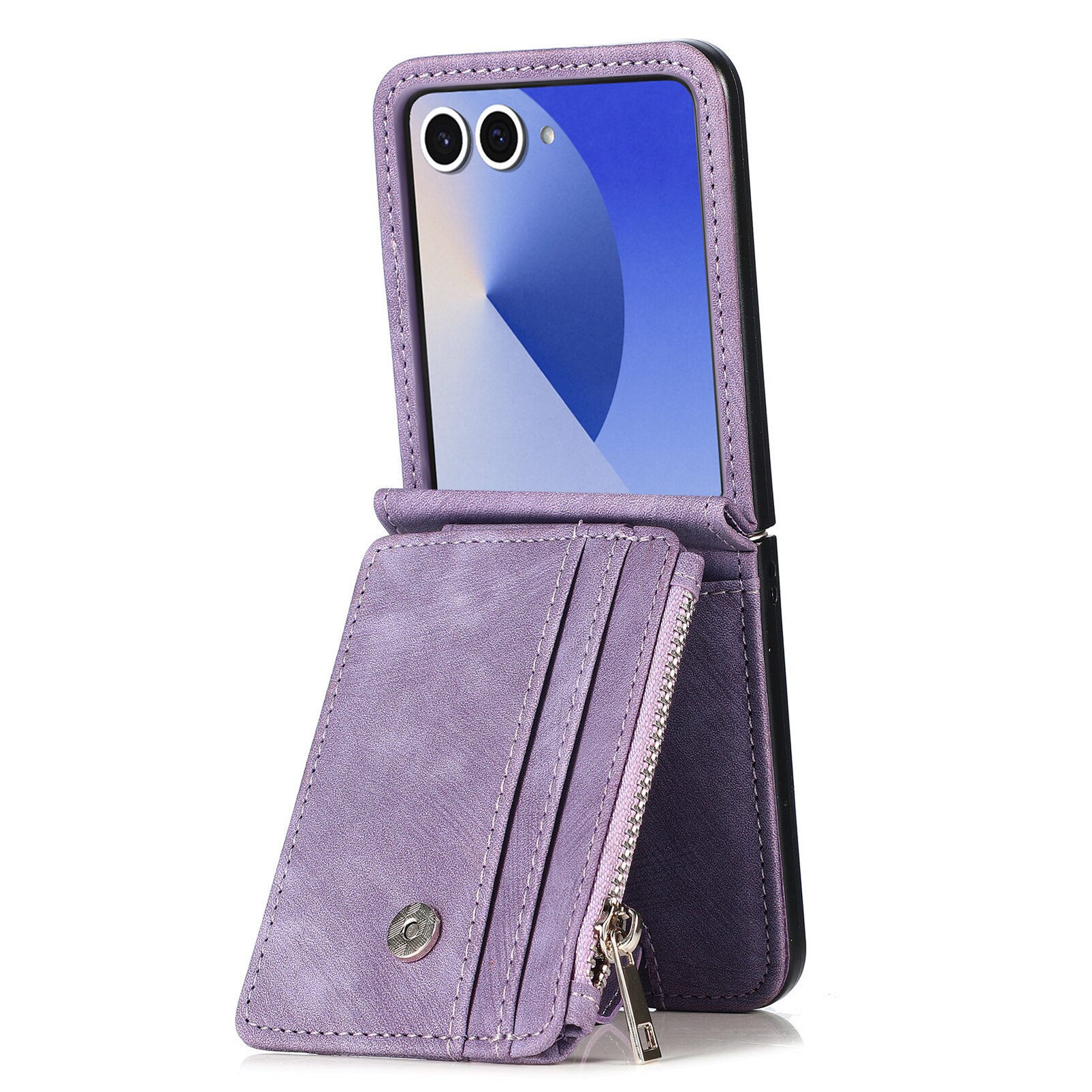 Funda cartera Zipper Multi-Slot Samsung Galaxy Z Flip 7, Púrpura