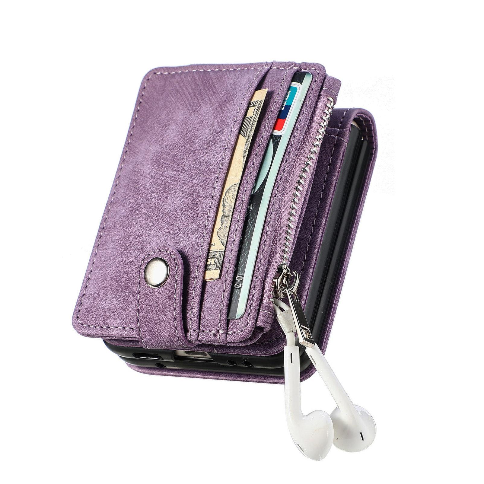 Funda cartera Zipper Multi-Slot Samsung Galaxy Z Flip 7, Púrpura