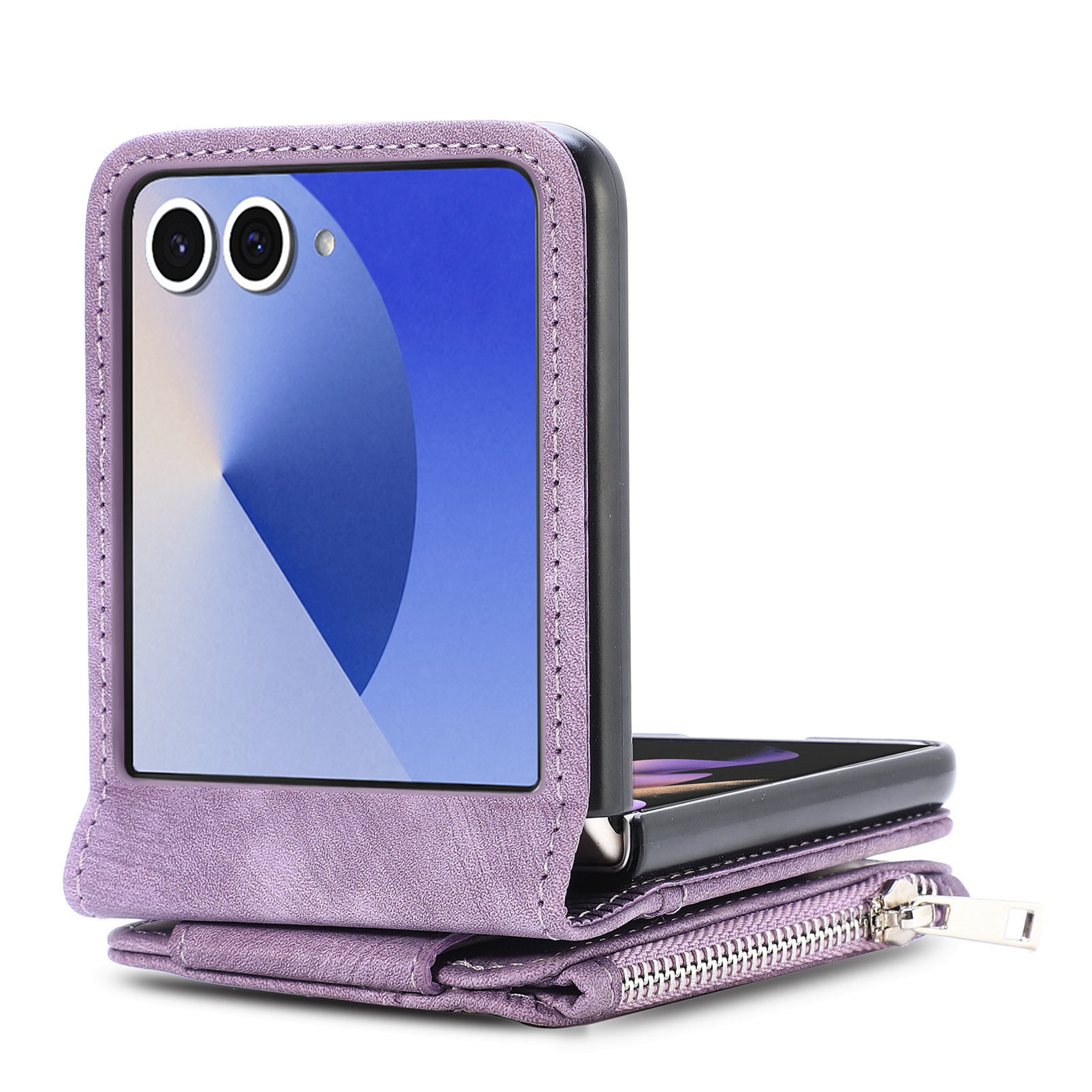 Funda cartera Zipper Multi-Slot Samsung Galaxy Z Flip 7, Púrpura