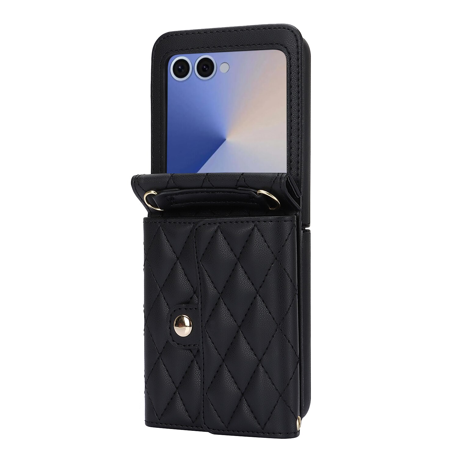 Funda acolchada tipo billetera anti-RFID Samsung Galaxy Z Flip 7 Negro