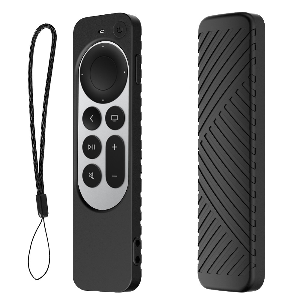 Funda de silicona acanalada Apple TV 4K Siri Remote negro