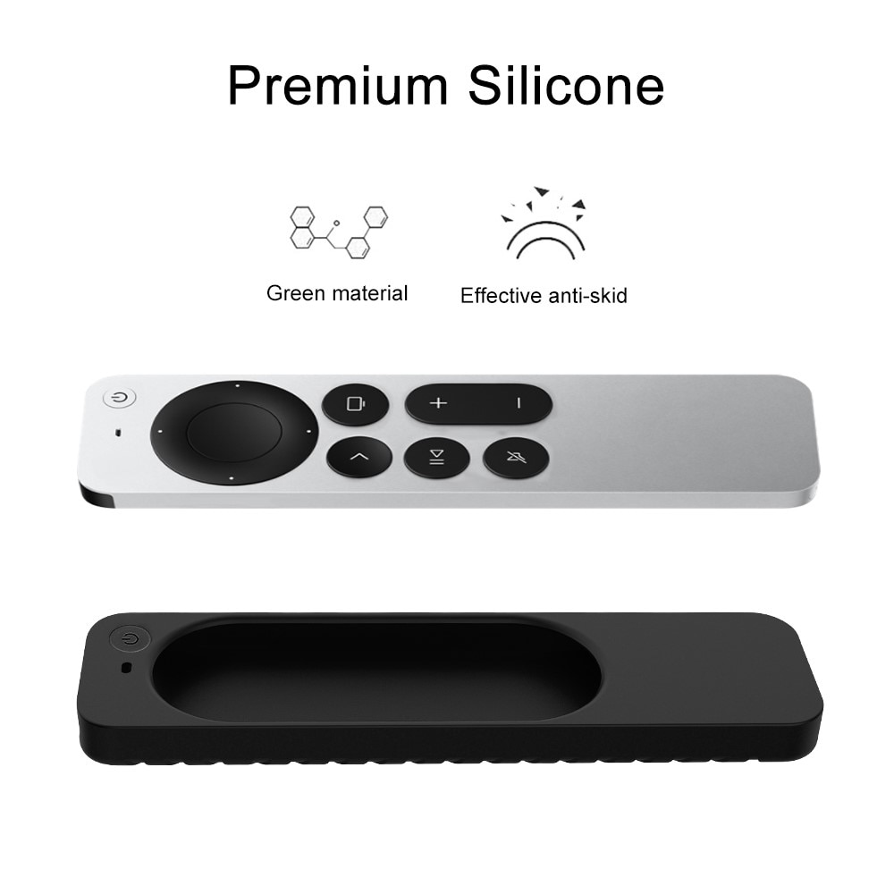 Funda de silicona acanalada Apple TV 4K Siri Remote negro