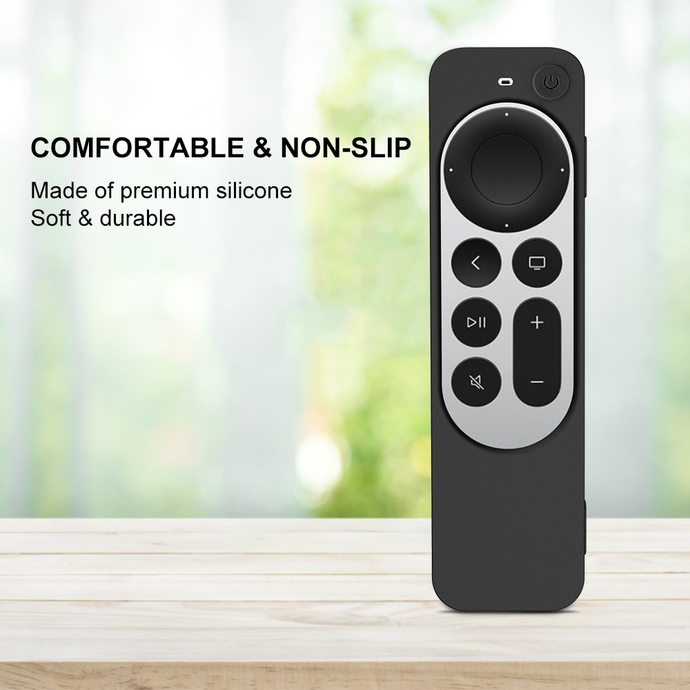 Funda de silicona acanalada Apple TV 4K Siri Remote negro