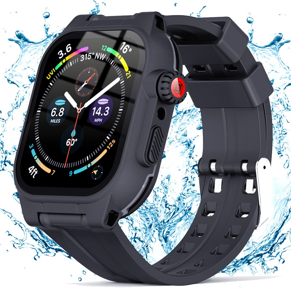 Funda Impermeable con Correa de silicona Apple Watch 45mm Series 8, negro