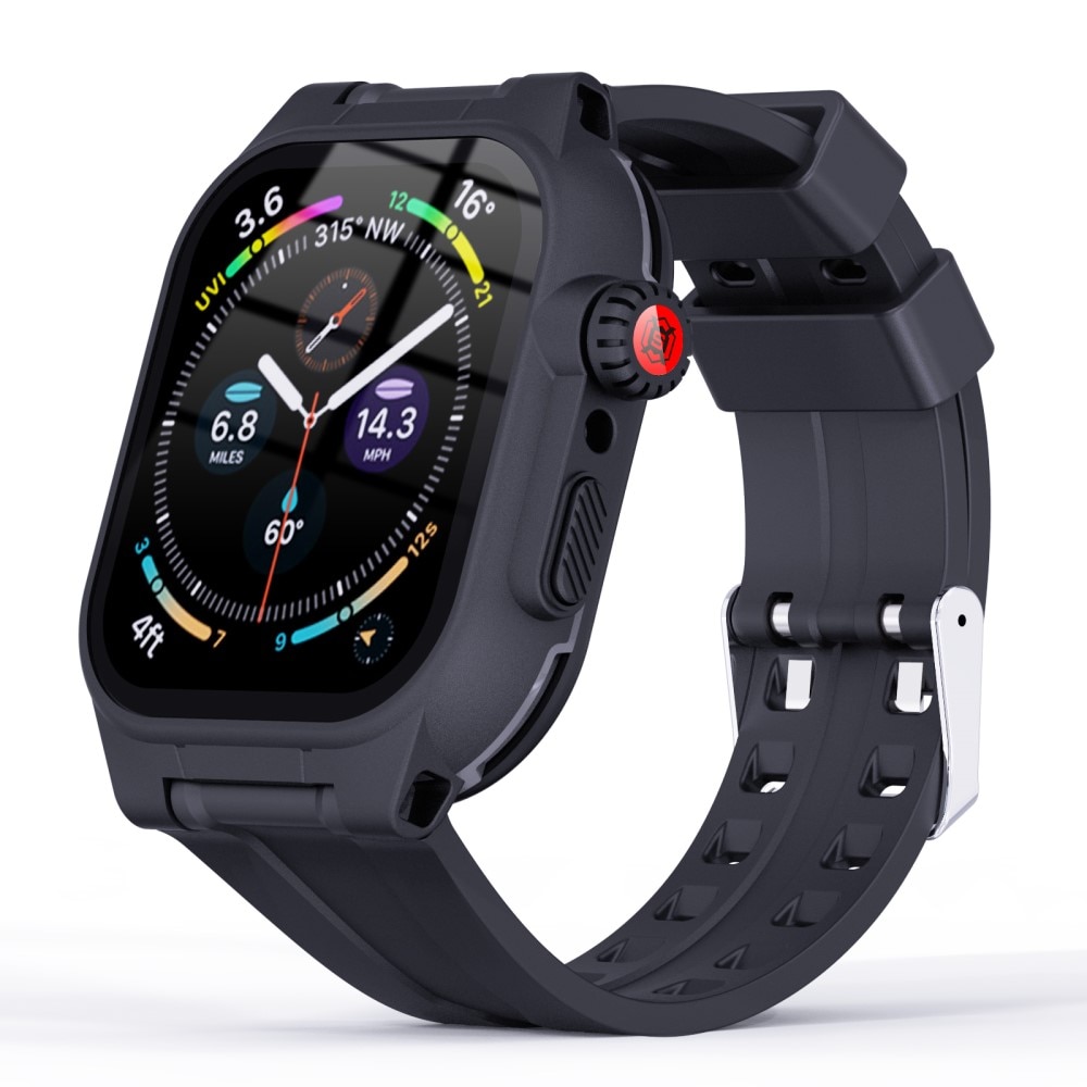 Funda Impermeable con Correa de silicona Apple Watch 45mm Series 9, negro