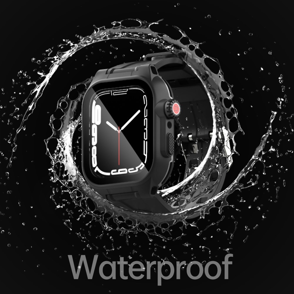 Funda Impermeable con Correa de silicona Apple Watch 45mm Series 8, negro