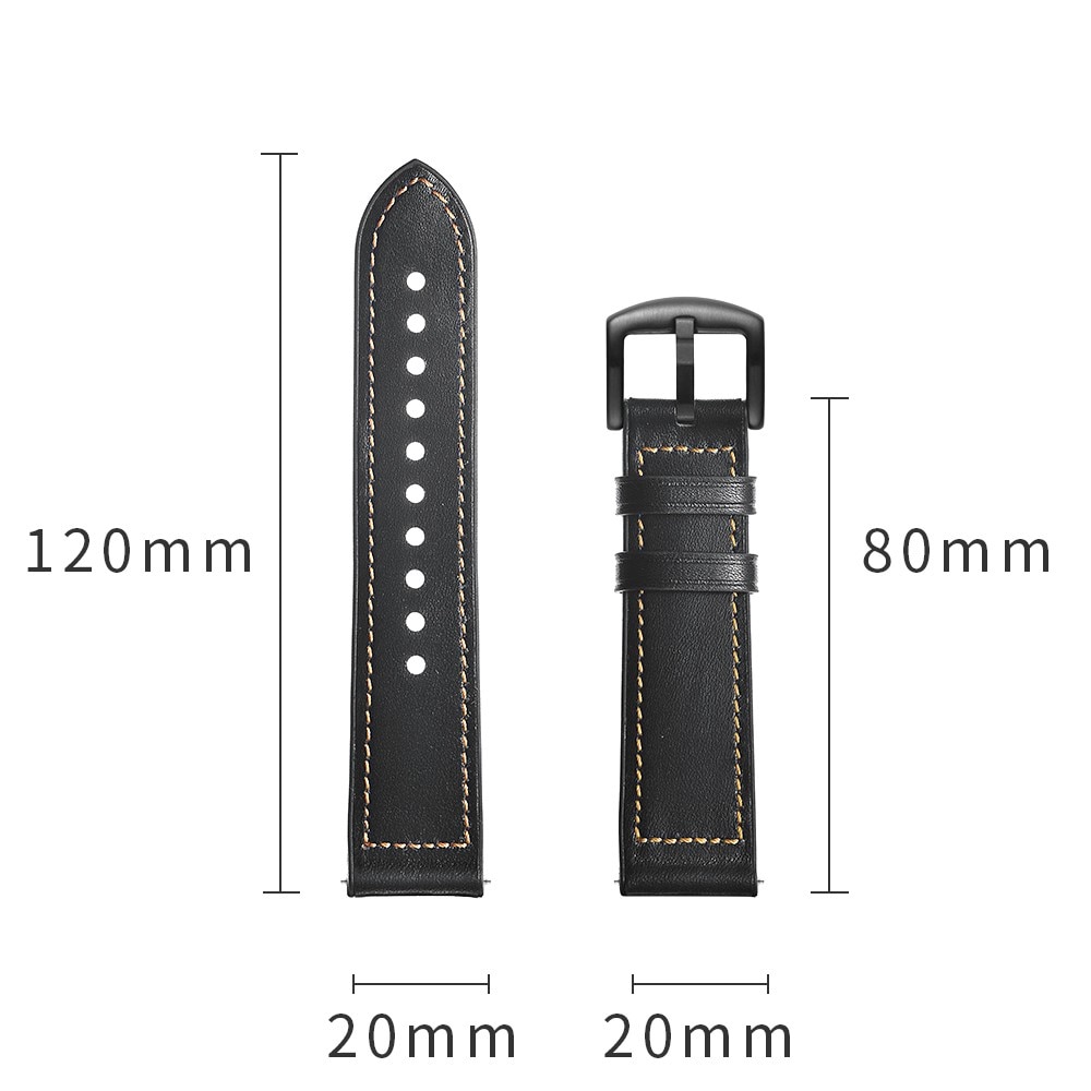 Correa de piel de primera calidad Samsung Galaxy Watch 4 Classic 46mm negro