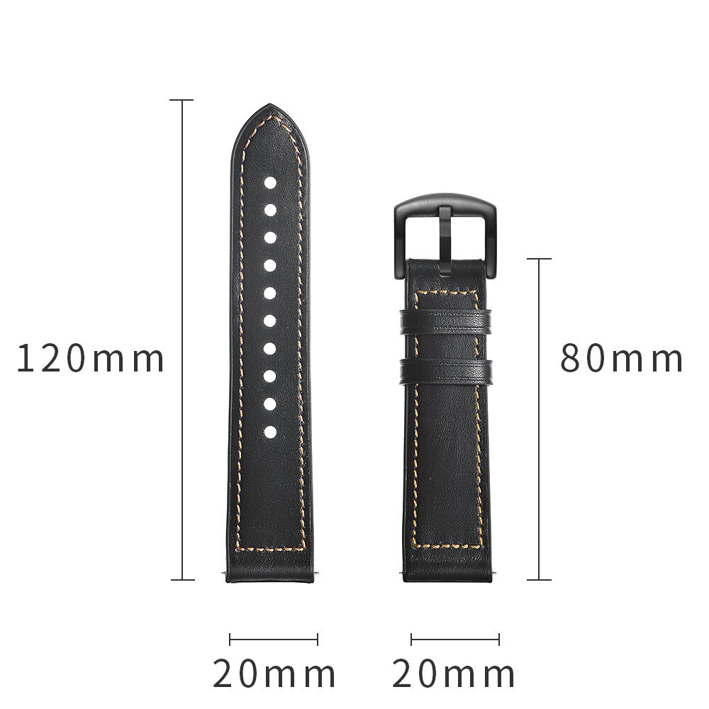 Correa de piel de primera calidad Suunto 3 Fitness Negro
