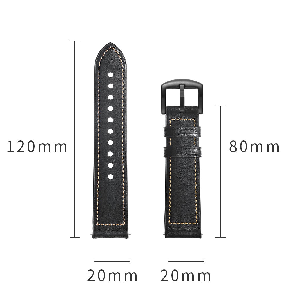 Correa de piel de primera calidad Samsung Galaxy Watch 4 44mm Negro