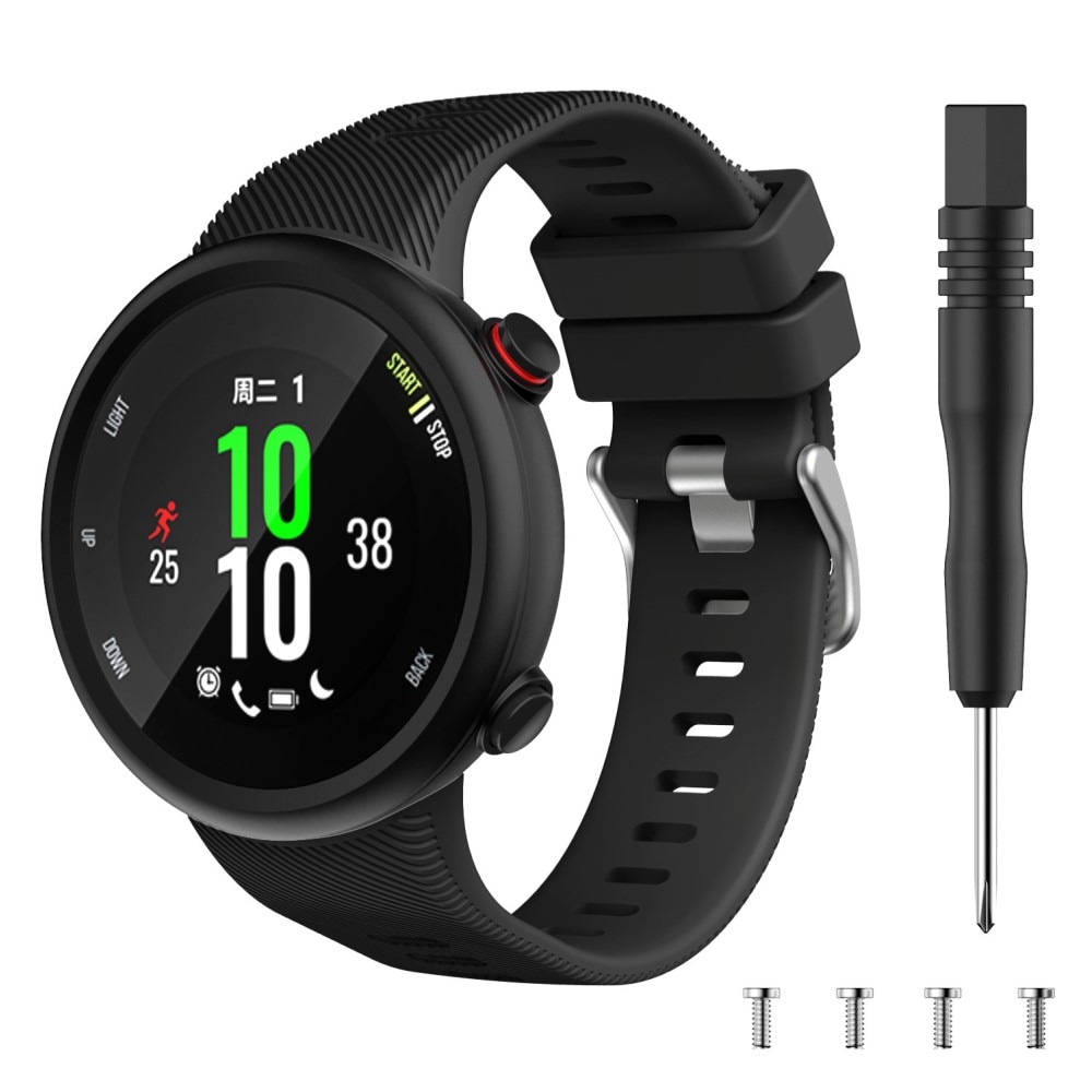 Correa de silicona para Garmin Forerunner 45, Negro