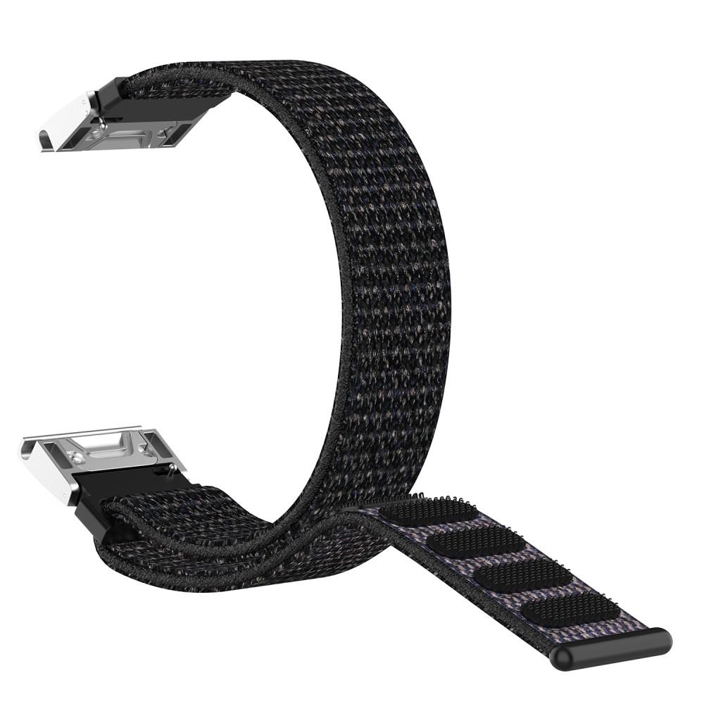 Correa de nailon Garmin Fenix 5/Fenix 6 Pro/Fenix 7/Fenix 6/Fenix 5 Plus Negro