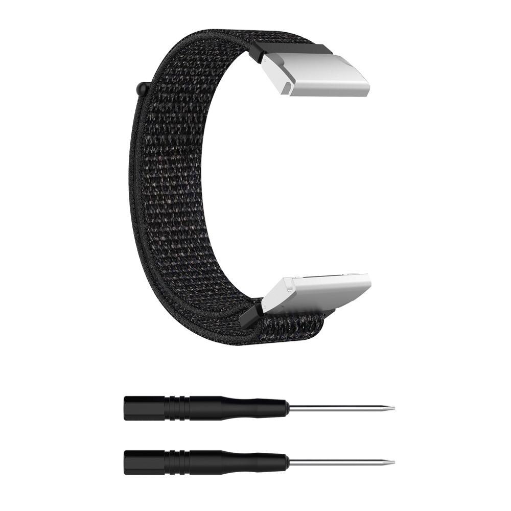 Correa de nailon Garmin Fenix 5/Fenix 6 Pro/Fenix 7/Fenix 6/Fenix 5 Plus Negro