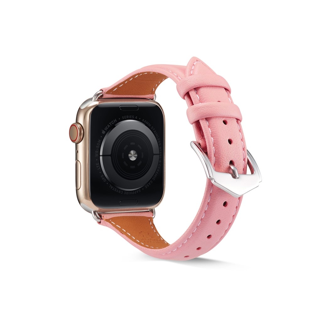 Correa fina de piel Apple Watch 41mm Series 8 rosado