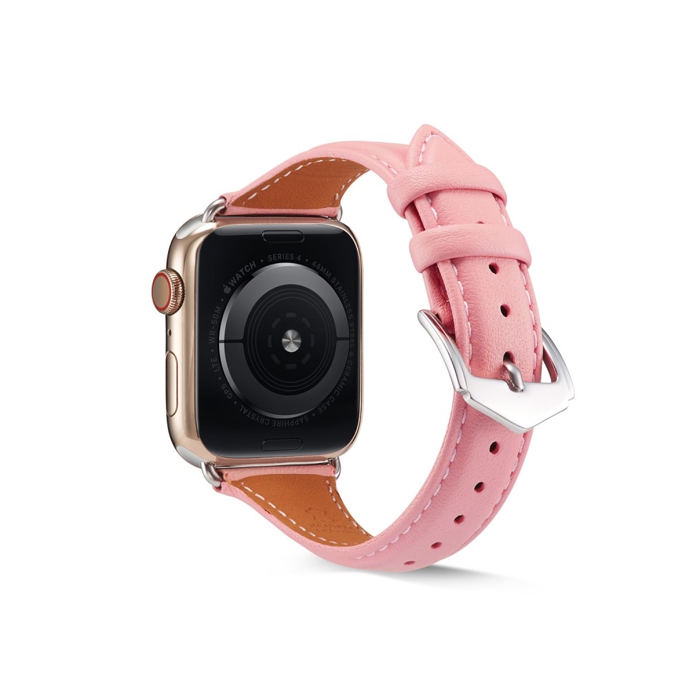 Correa fina de piel Apple Watch 38mm rosado