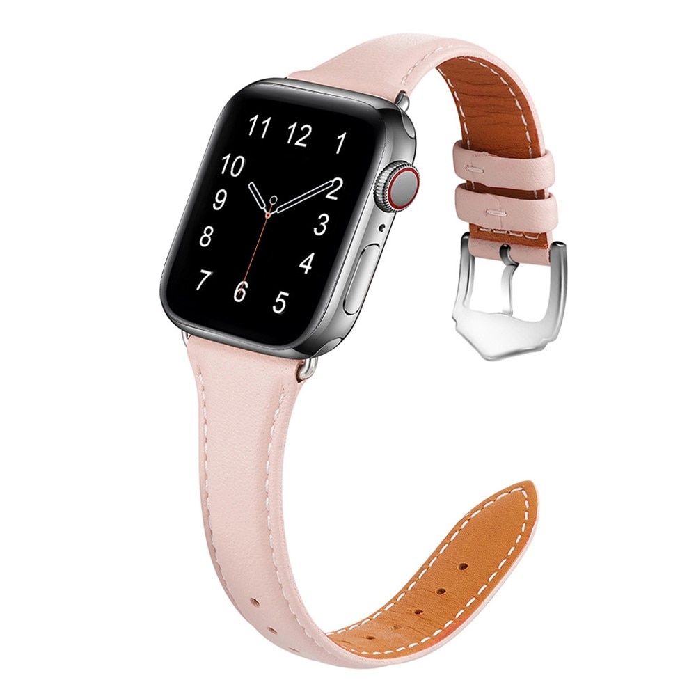 Correa fina de piel Apple Watch SE 40mm rosado
