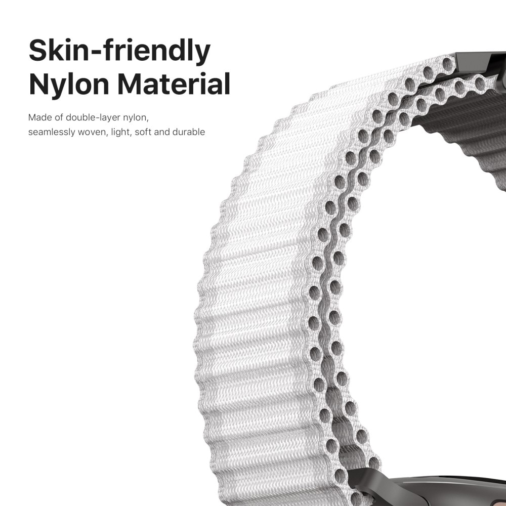 Correa de Active Nylon Apple Watch Series 10 46mm Blance