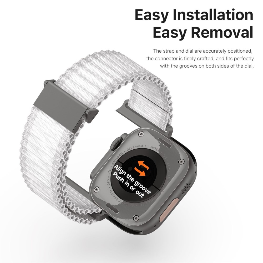 Correa de Active Nylon Apple Watch Series 10 46mm Blance