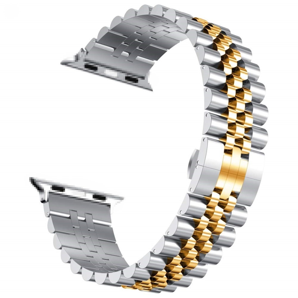 Correa de acero inoxidable Apple Watch 41mm Series 9 plata/oro