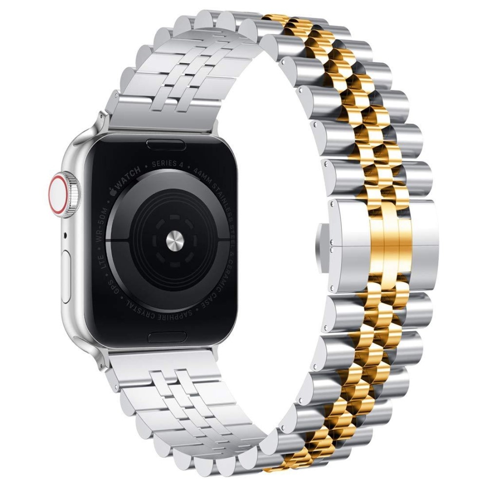 Correa de acero inoxidable Apple Watch 41mm Series 9 plata/oro