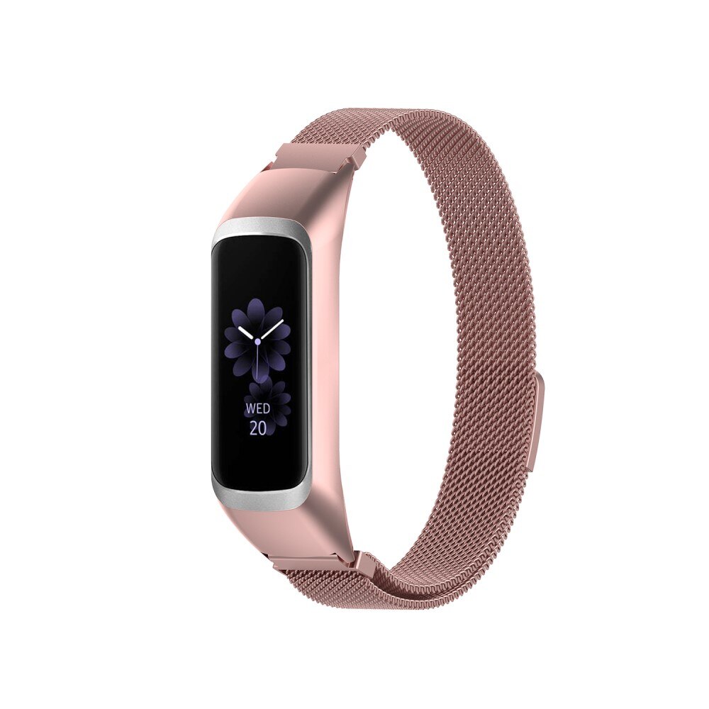 Pulsera milanesa para Samsung Galaxy Fit 2, rosa dorado