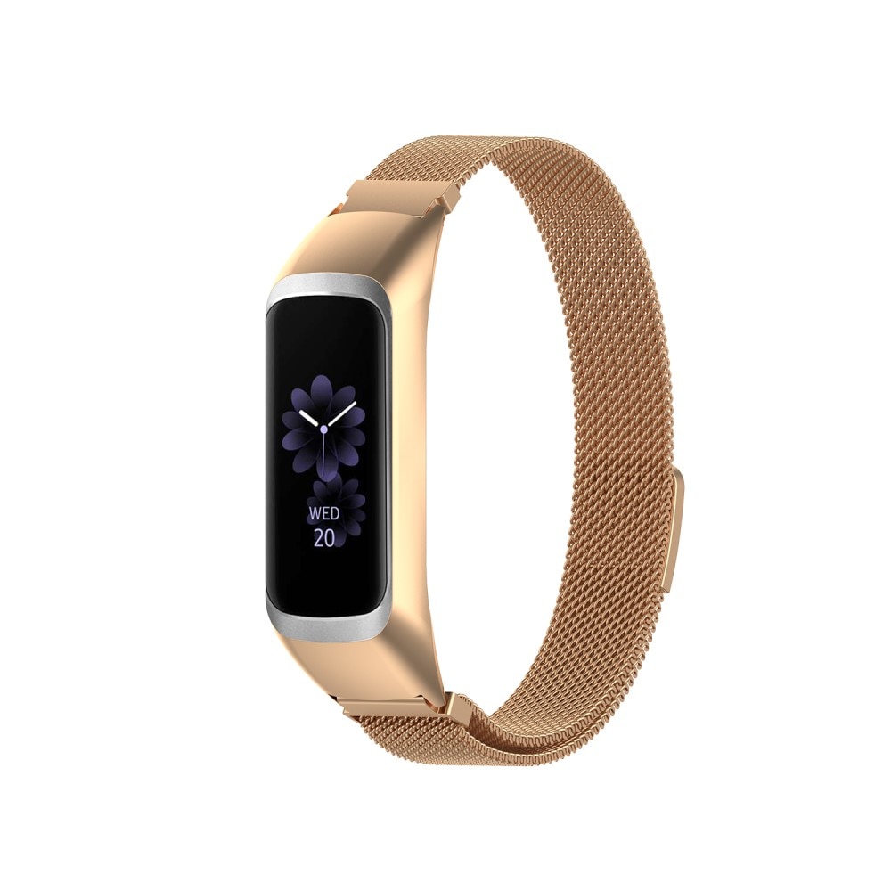 Pulsera milanesa para Samsung Galaxy Fit 2, oro rosa