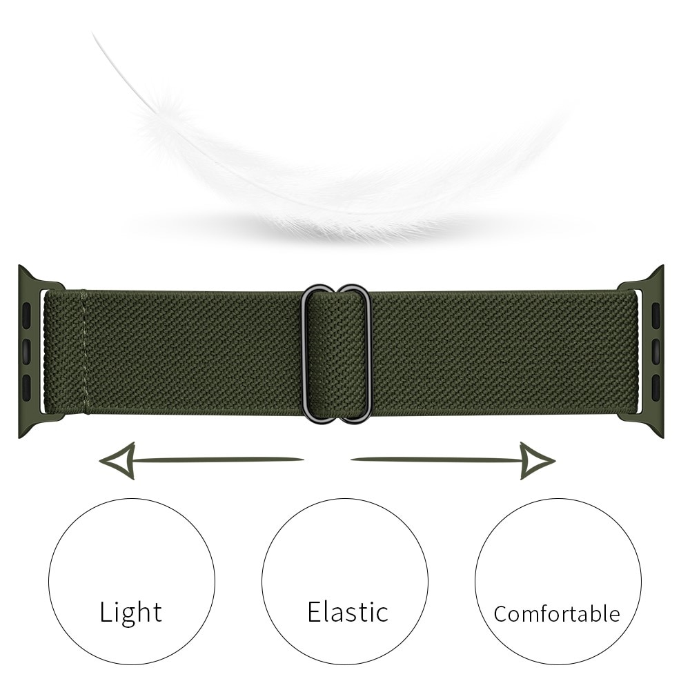 Correa elástica de nailon Apple Watch 45mm Series 9 verde