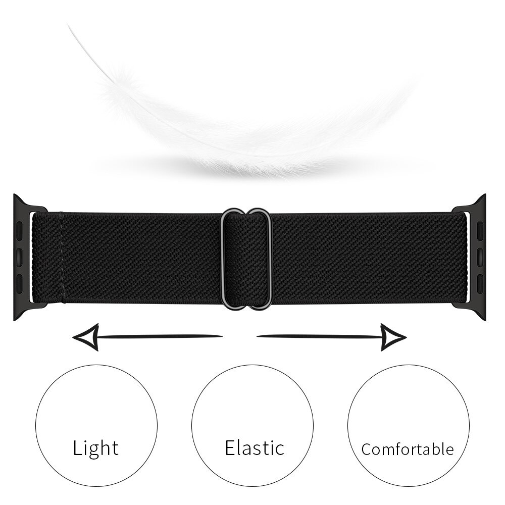 Correa elástica de nailon Apple Watch Series 8 45mm, Negro