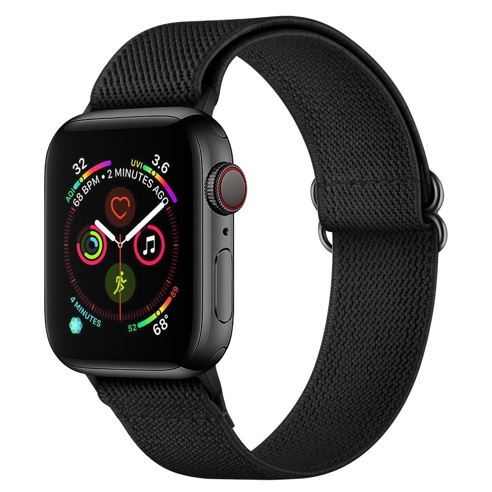 Correa elástica de nailon Apple Watch Series 8 45mm, Negro