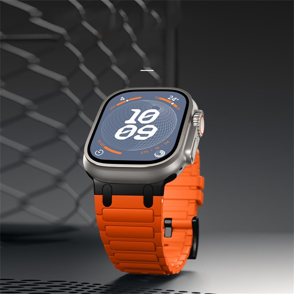 Tough Silicone Strap Apple Watch Series 9 45mm, Amarillo