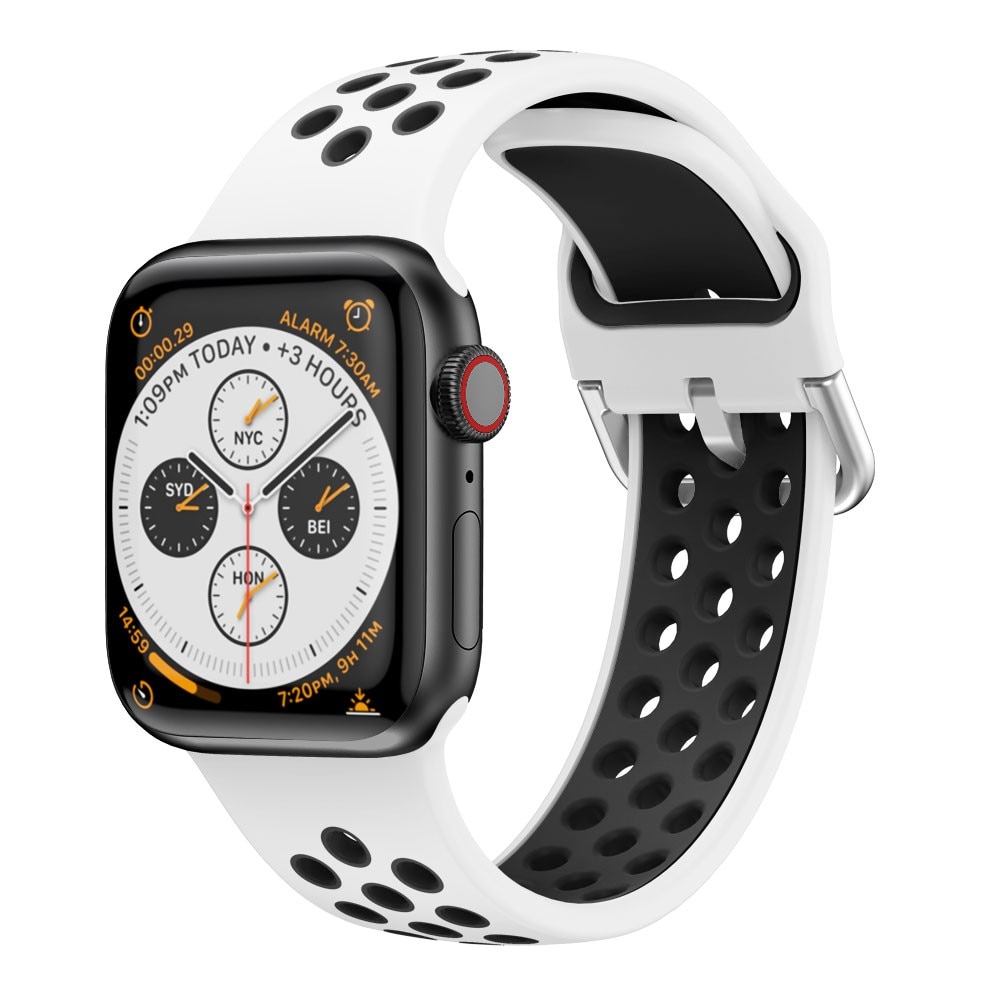 Correa Sport de silicona Apple Watch 42/44/45/49 mm Blanco